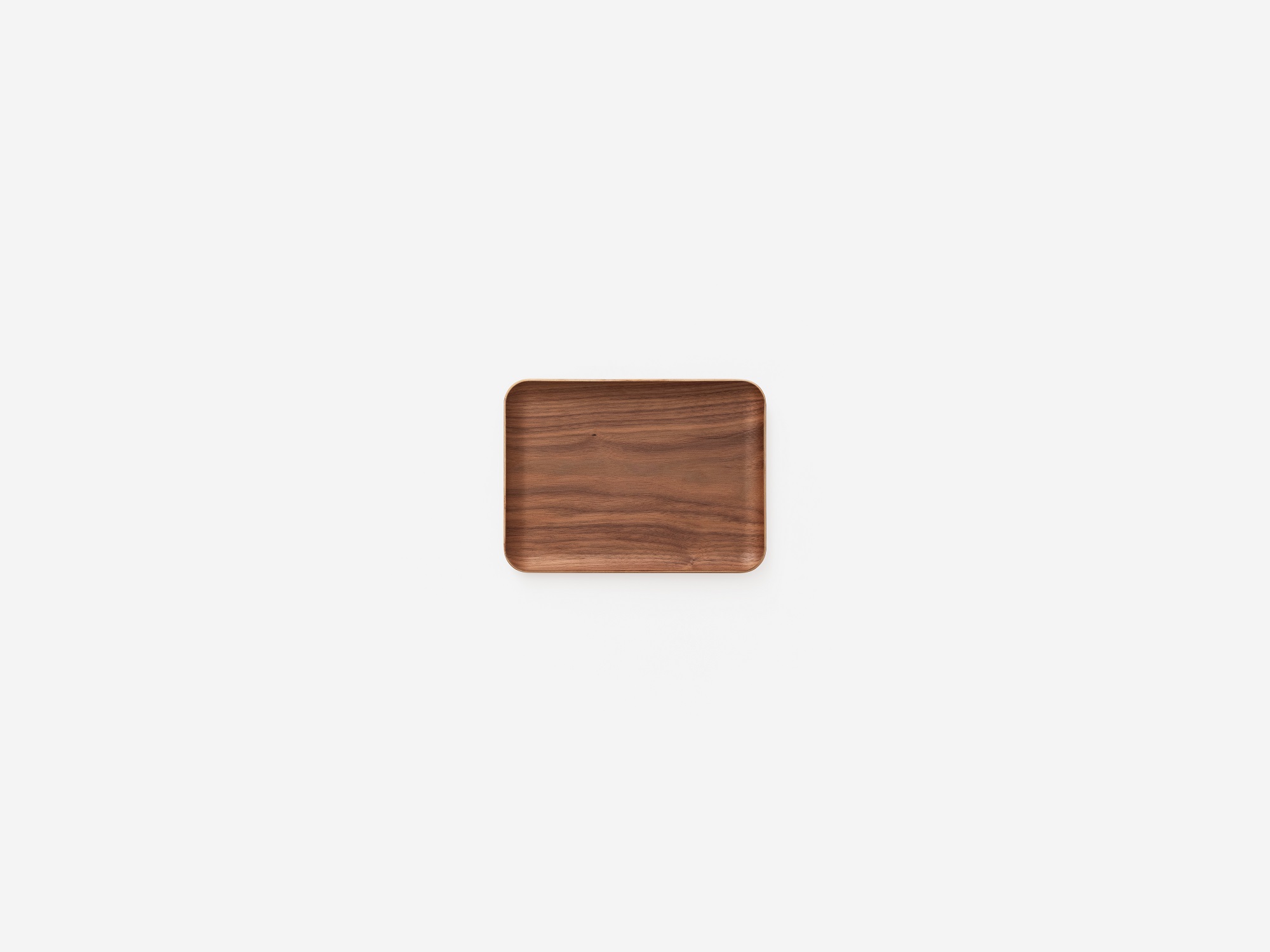 Medium rectangular walnut serving tray top view